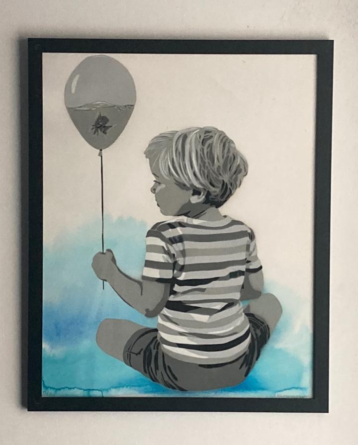 Peinture numérotée signée et encadrée, Antiek en Kunst, Kunst | Schilderijen | Modern