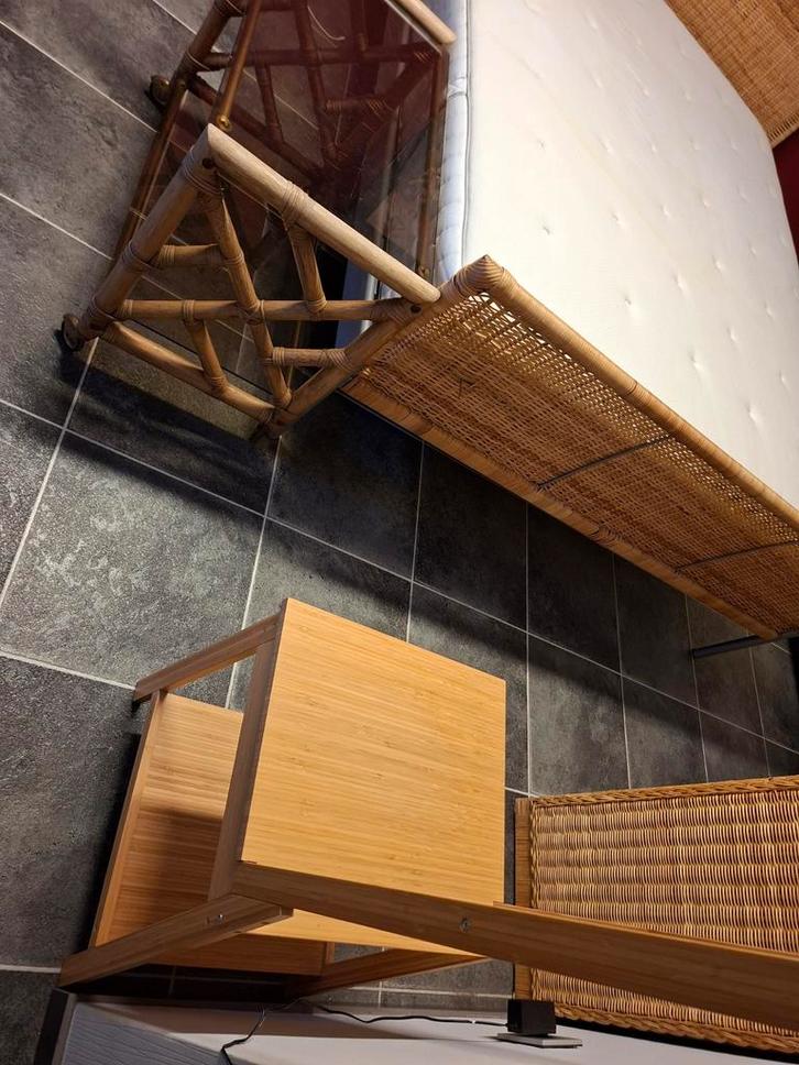 Rotan slaapkamer compleet bed matras ladekast stoel dressboy, Huis en Inrichting, Slaapkamer | Complete slaapkamers, Gebruikt