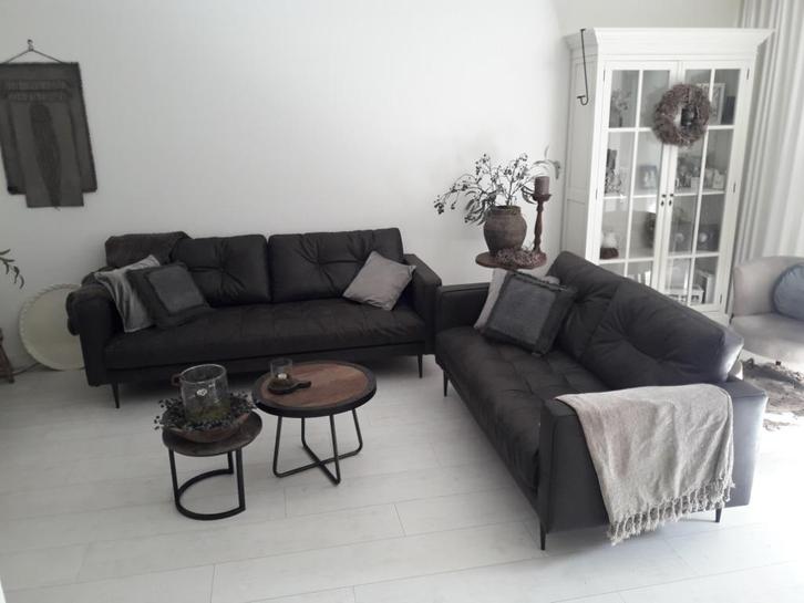 Super mooi bankstel 3 zits 215cm + 2 zits 180 Als NIEUW!!, Huis en Inrichting, Zetels | Zetels, Zo goed als nieuw, Rechte bank