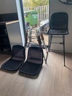 Nieuwe zwarte rotan krukken, 3 stuks, Huis en Inrichting, Ophalen, Nieuw, Metaal, Met voetsteun