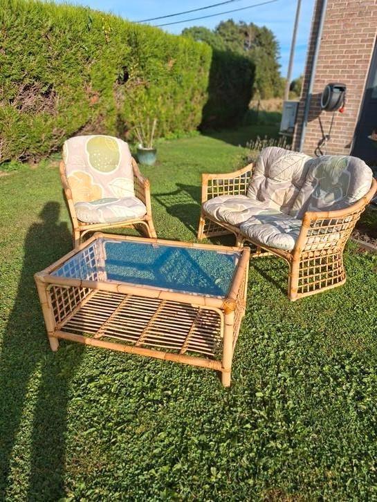 VINTAGE tuinmeubelen van rotan en bamboe., Antiek en Kunst, Antiek | Meubels | Stoelen en Sofa's, Ophalen