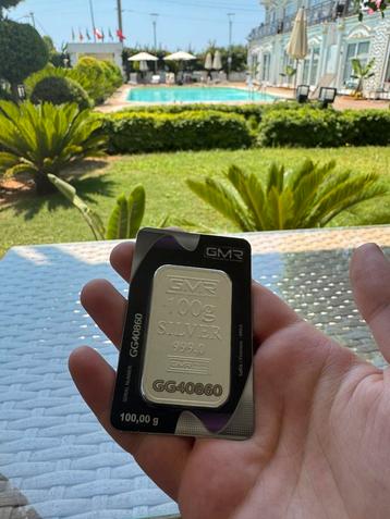 100g Zilverbaar GMR 999.0 - Geïntegreerde Certificering beschikbaar voor biedingen