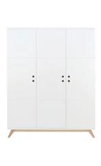 Bopita Lynn kinderkledingkast 3 deurs - wit met houtaccent, Gebruikt, Ophalen