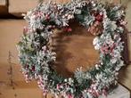 Adventkrans met sneeuw 40cm en houten 3 hoek kerstboom., Huis en Inrichting, Woonaccessoires | Kransen, Ophalen, Zo goed als nieuw