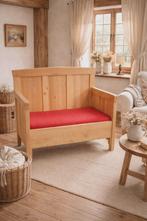 2 x halbank, bijzet bank, eetkamer bank van antiek grenen., Antiek en Kunst, Ophalen