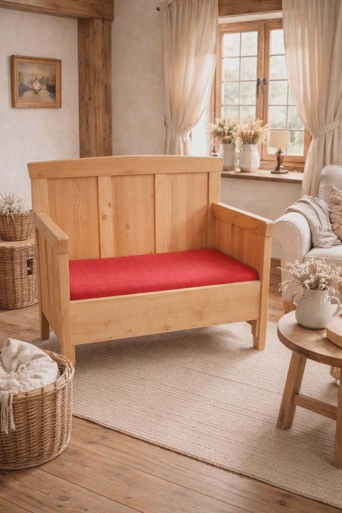 2 x halbank, bijzet bank, eetkamer bank van antiek grenen., Antiek en Kunst, Antiek | Meubels | Stoelen en Sofa's, Ophalen