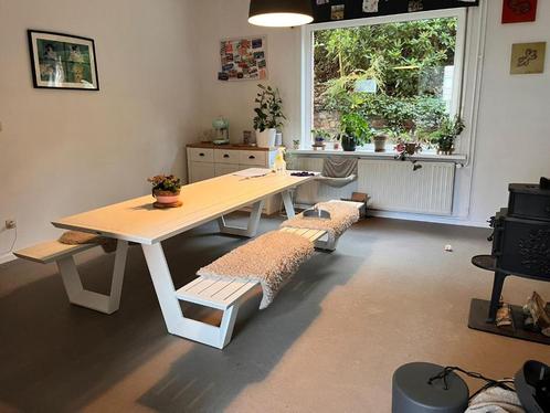 Sevilla picknicktafel in wit aluminium [nieuw in verpakking], Tuin en Terras, Tuinsets en Loungesets, Nieuw, Tuinset, Aluminium