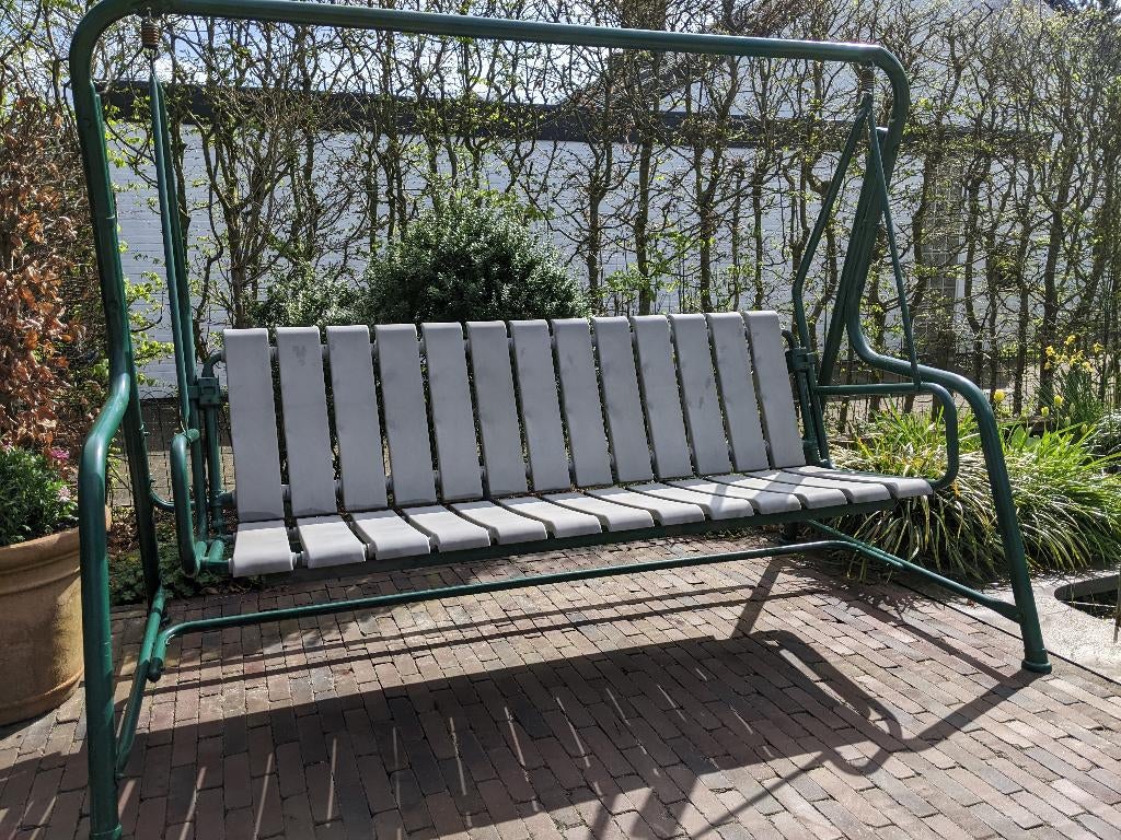Schommelbank met stalen frame, Tuin en Terras, Tuinbanken, Ophalen, Gebruikt, Schommelbank