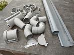 PVC Dakgoot G80 met afvoer van 50 en toebehoren, Doe-het-zelf en Bouw, Buizen en Afvoer, Ophalen, Nieuw, PVC, Dakgoot