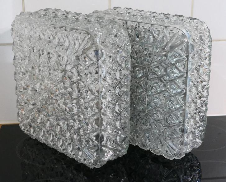 2 grandes appliques vintage Limburg 1960's, Maison & Meubles, Lampes | Appliques, Utilisé, Verre, Métal, Enlèvement