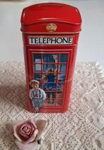 Engelse rode telefoon spaarpot blik, Churchill's, Gebruikt, -, -, Ophalen of Verzenden