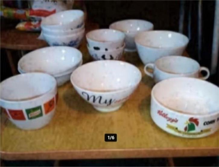 lot soeptassen, mokken, ontbijtgraankommen 1-2€/tas 20€/lot, Huis en Inrichting, Keuken | Servies, Gebruikt, Kom(men), Ophalen of Verzenden