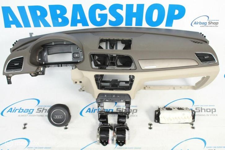 Airbag set - Dashboard 3 spaak groen beige Audi Q3 2011-...., Auto-onderdelen, Dashboard en Schakelaars, Gebruikt, Ophalen of Verzenden