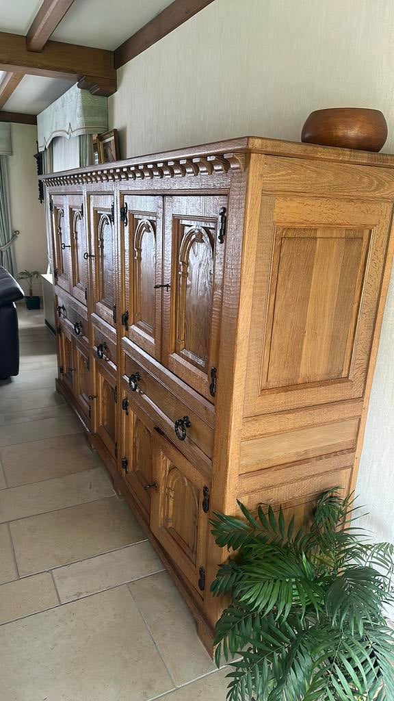 Armoire ancienne en chêne 3 pièces, Maison & Meubles, Enlèvement, Comme neuf