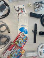 Wii Noire + 2 Manettes Motion Plus + 5 Jeux + Volants, Games en Spelcomputers, Ophalen of Verzenden, Wii