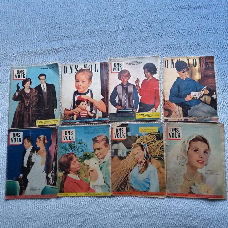 "Ons Volk": 8 vintagetijdschriften jaren 1950- 60, Verzamelen, Tijdschriften, Kranten en Knipsels, Tijdschrift, 1940 tot 1960