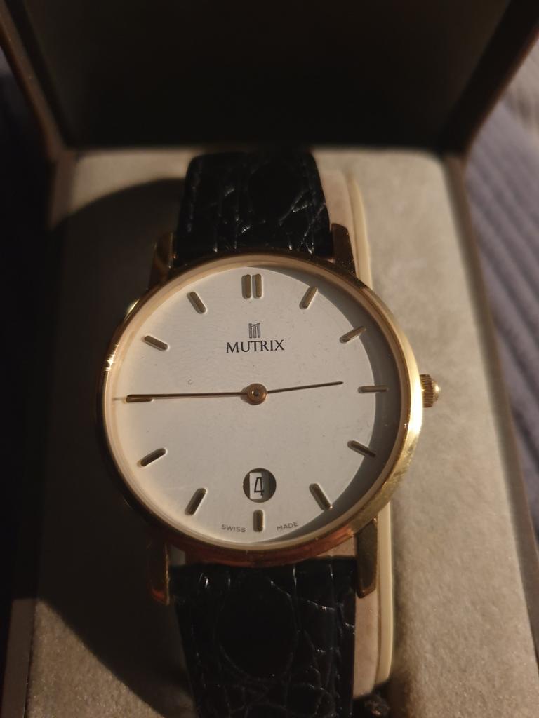 Mutrix 18k gold plated!!!!!! Nieuwe, Overige merken, Overige materialen, Leer, Polshorloge