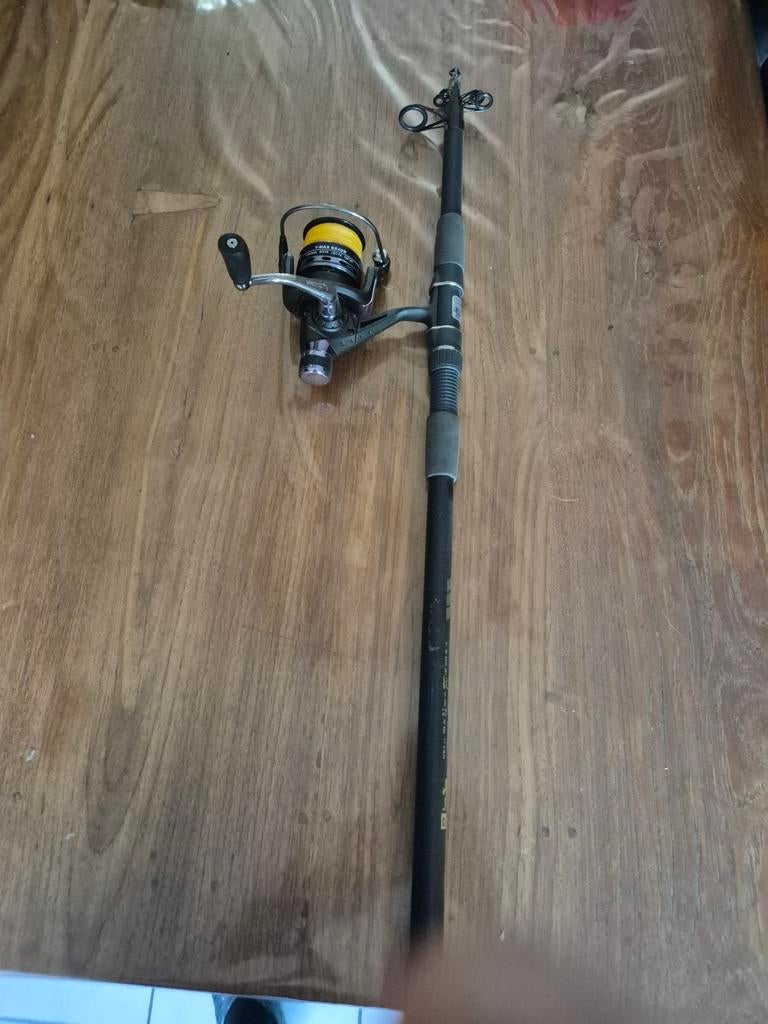 snoekbaars hengel 363cm WG 20/40 gr, Ophalen, Molen