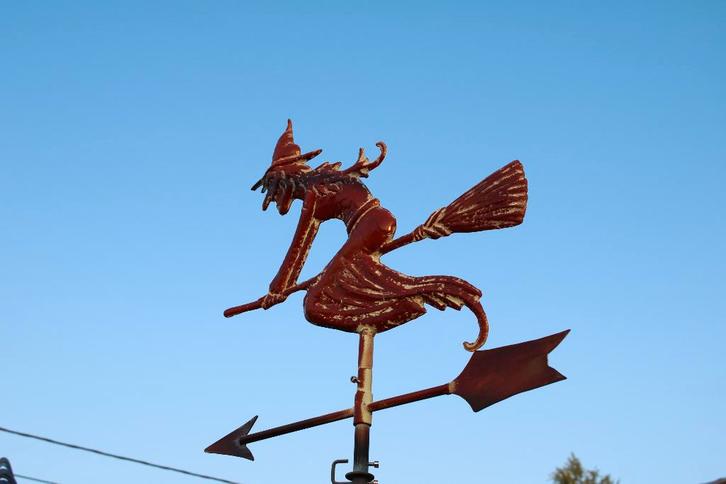 3D smeedijzeren windwijzer in bronskleur, zie foto's, Tuin en Terras, Tuinmeubel-accessoires, Nieuw, Ophalen of Verzenden