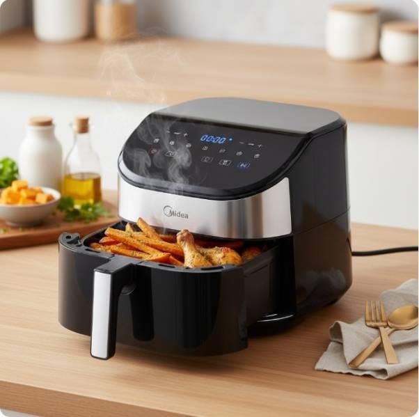 Airfryer 5,5 liter 230 1900-2250W nieuw in doos, Electroménager, Friteuses à air, Friteuse à air, Enlèvement