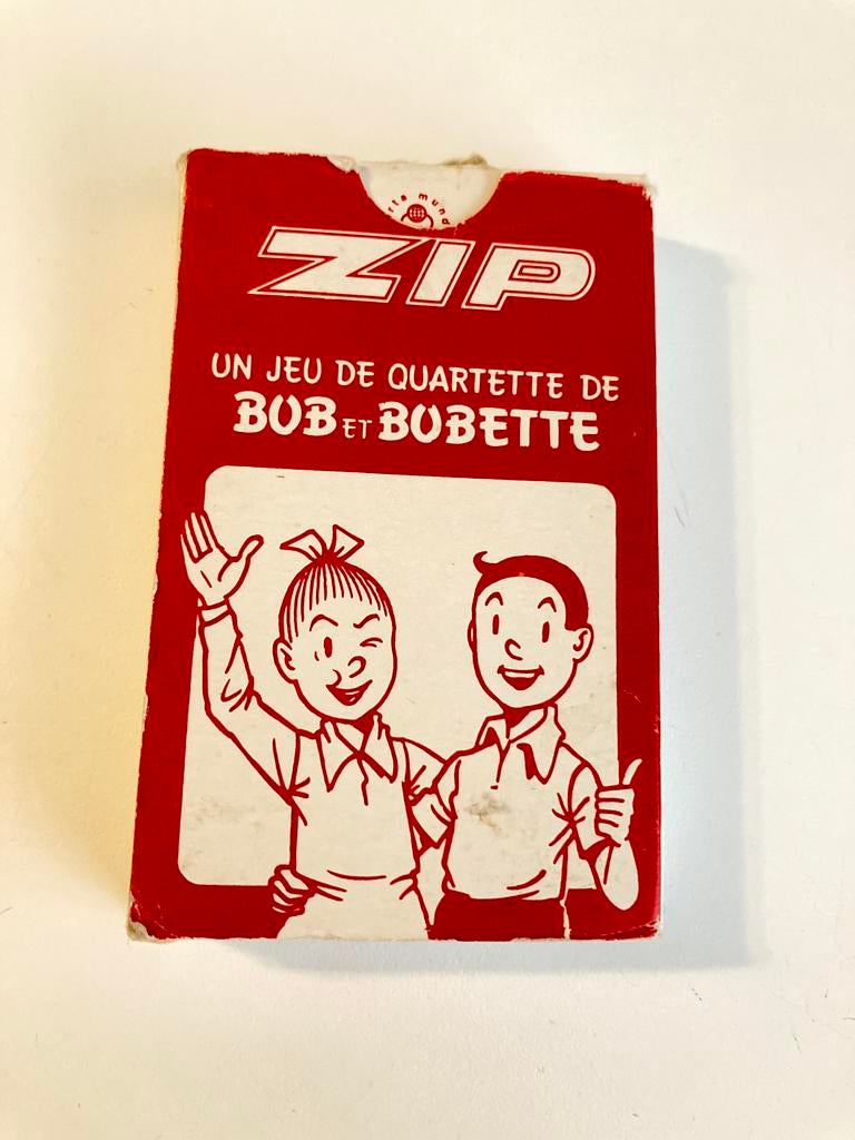 Jeu de quartette Bob et Bobette, publicité marque ZIP, Collections, Enlèvement ou Envoi, Utilisé, Autres types