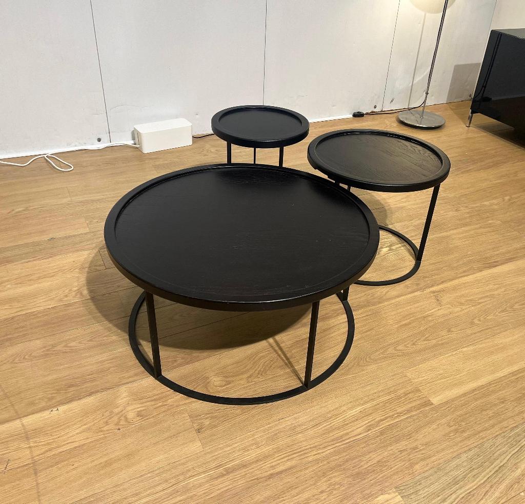 ZGAN QLIV To Be Served Salontafel Set Zwart Design, Huis en Inrichting, Overige materialen, Rond, Zo goed als nieuw, Minder dan 50 cm