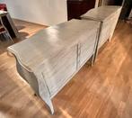 Deux commodes style Louis XV laquées gris blanc, Maison & Meubles, Armoires | Commodes, 3 ou 4 tiroirs, Moins de 100 cm, Comme neuf