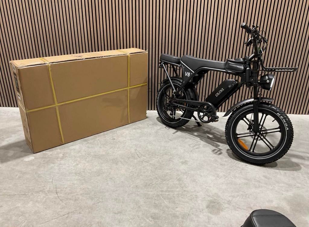 FatBike Ouxi V8 avc porte-bagages -0 KM- ÉTAT NEUF - COMPLET, Vélos & Vélomoteurs, Vélos électriques, Neuf, 55 à 59 cm, 50 km par batterie ou plus