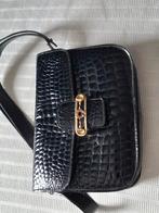 Sac à main vintage en cuir noir avec relief de crocodile., Bijoux, Sacs & Beauté, Sacs | Sacs Femme, Enlèvement, Comme neuf, Noir