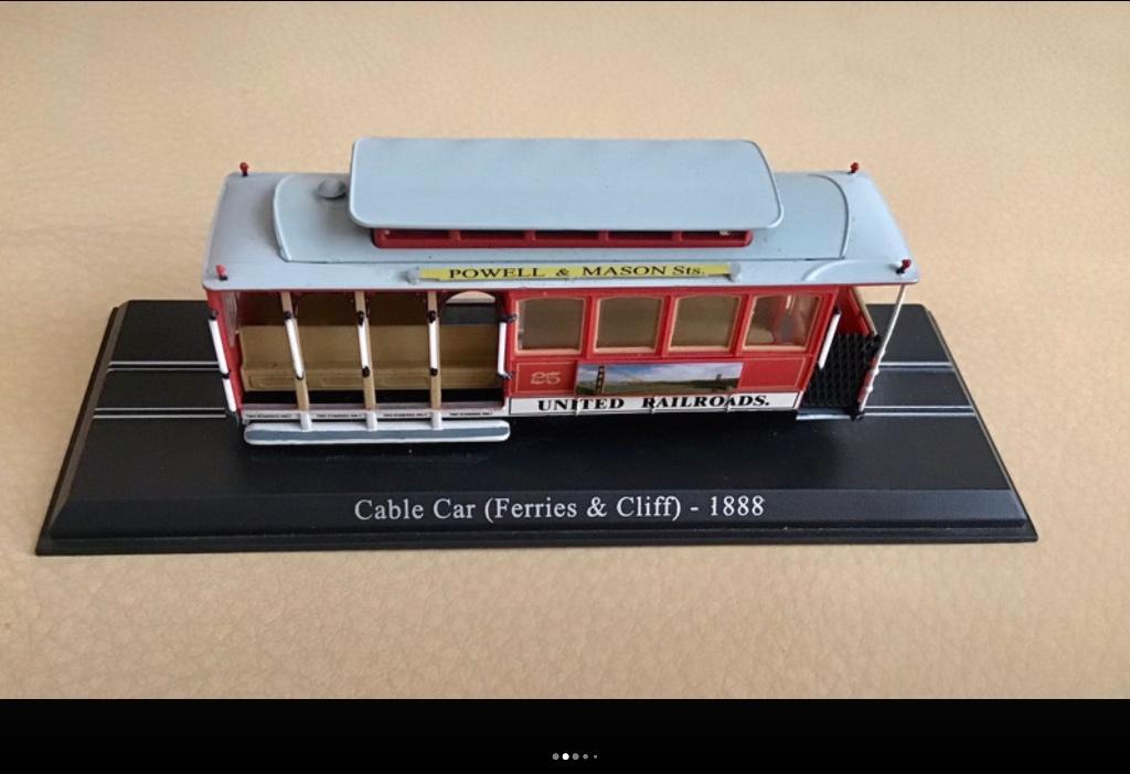 Tram miniature Cable Car Éditions Atlas, Ophalen of Verzenden, Zo goed als nieuw, Locomotief, Overige merken