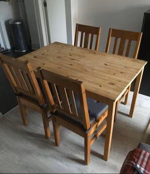 Tafel met stoelen 75x125cm, Huis en Inrichting, Ophalen