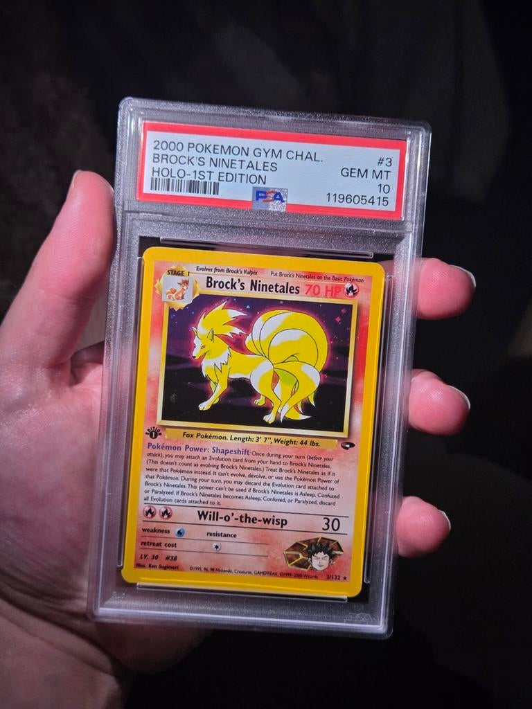 Pokémon - Brock's Ninetales #3 - PSA 10, Ophalen of Verzenden, Nieuw, Losse kaart, Foil