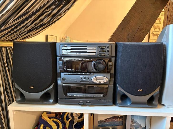 Chaîne hi‑fi JVC MX‑D351TR + enceintes, Audio, Tv en Foto, Stereoketens, Gebruikt, Cassettedeck, Cd-speler, Tuner of Radio, Speakers