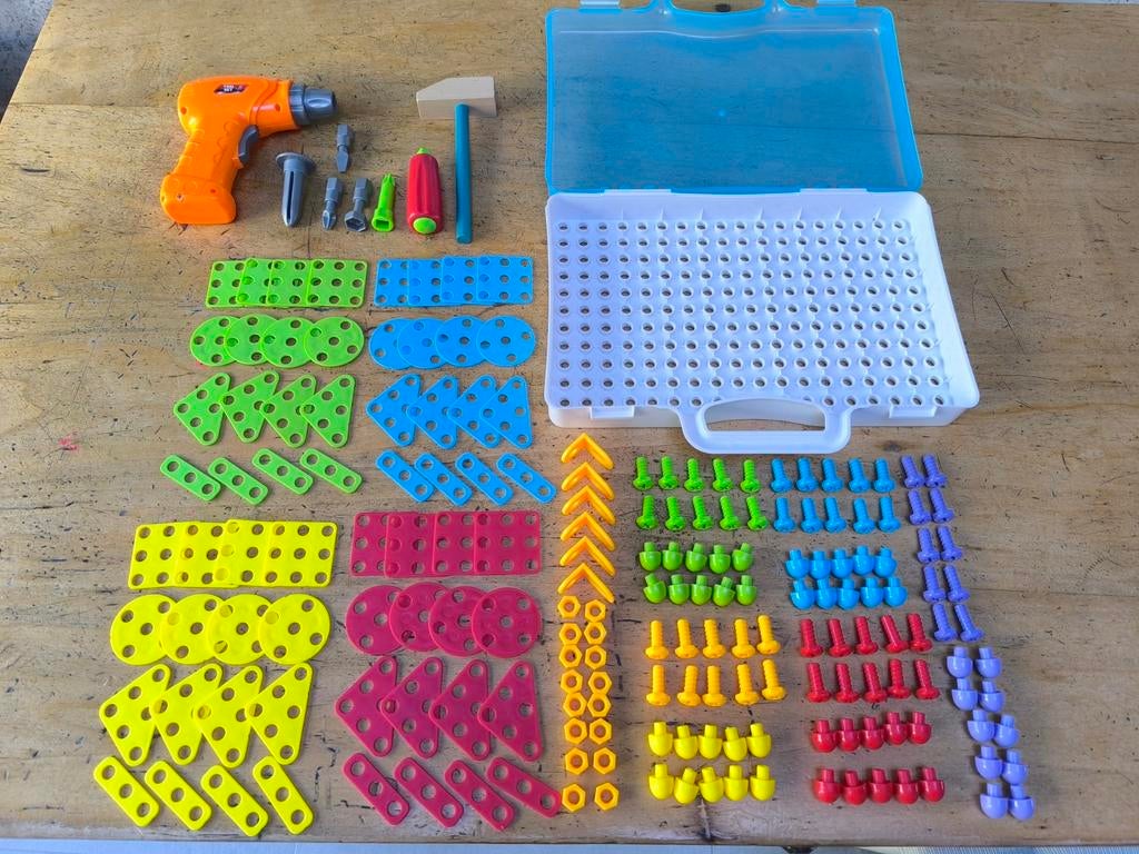 jeu de perçage electric/ construction (195pièces!), Enlèvement ou Envoi, Utilisé, Bricolage