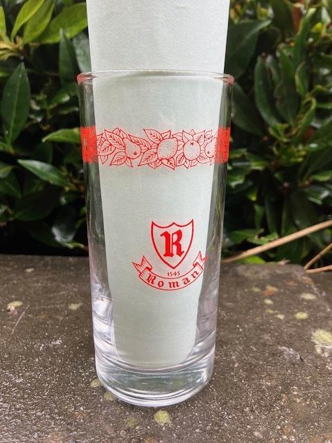 6 VINTAGE WATER OF FRISDRANKGLAZEN VAN BROUWERIJ ROMAN ENAME, Collections, Verres & Petits Verres, Comme neuf, Enlèvement ou Envoi