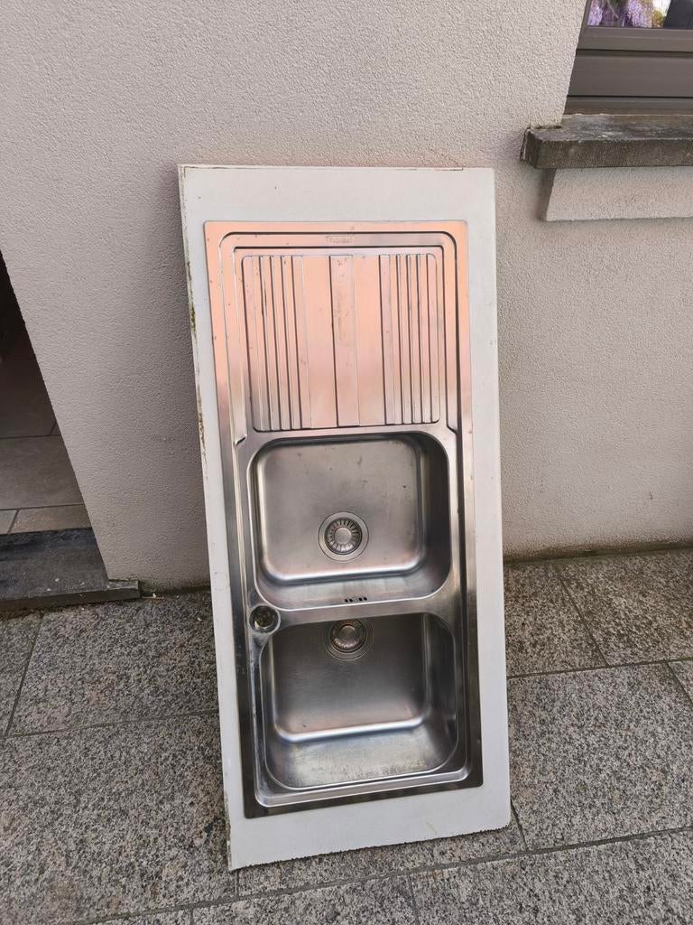 Dubbel inox wastafel wasplaats Franke, Huis en Inrichting, Keuken | Keukenelementen, Ophalen