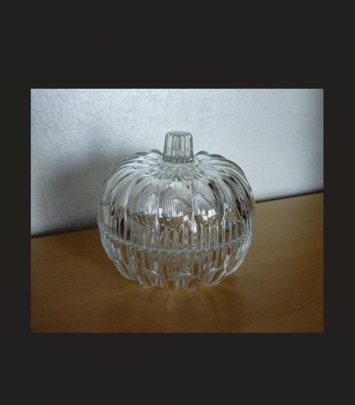 Glazen kristallen potje schaal met deksel snoepkom, Antiek en Kunst, Antiek | Glaswerk en Kristal, Ophalen of Verzenden