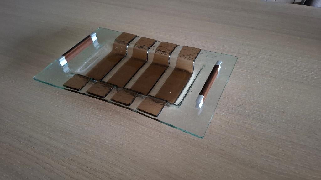 glas schaal, Huis en Inrichting, Woonaccessoires | Schalen en Manden, Ophalen, Gebruikt, Glas, Schaal