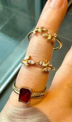 3 ringen : 1 Zinzi met rode steen - 2 Twice as Nice, Bijoux, Sacs & Beauté, Enlèvement ou Envoi, Or, Comme neuf, 17 à 18