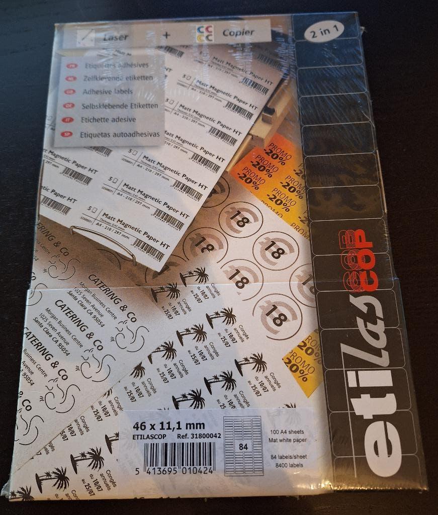 Kantoor etiketten 46x11,1MM (84/vel - 100 vellen), Zakelijke goederen, Verzenden, Nieuw in verpakking