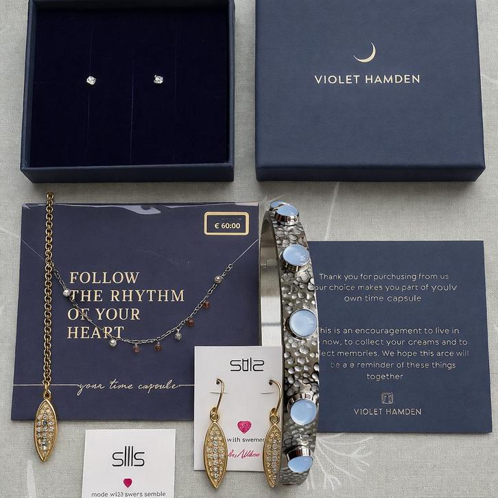 Juwelen zilver/staal en natuursteen 1pakket, Diversen, Overige Diversen, Nieuw, Ophalen of Verzenden