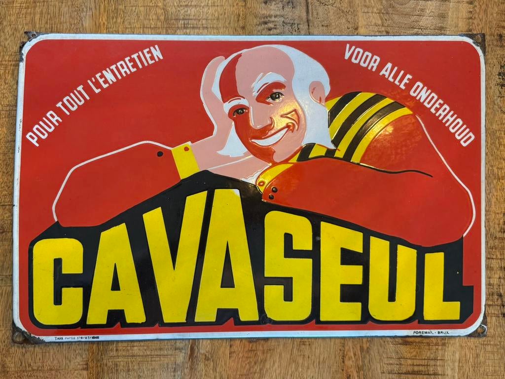 Emaille Reclamebord Cavaseul, Enlèvement ou Envoi, Panneau publicitaire