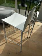 Vier witte barstoelen, 4 tabourets, Enlèvement, Utilisé, Métal