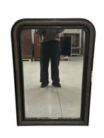 Grand Miroir Ancien – Cadre Noir & Arabesques Dorées, Antiquités & Art, Enlèvement