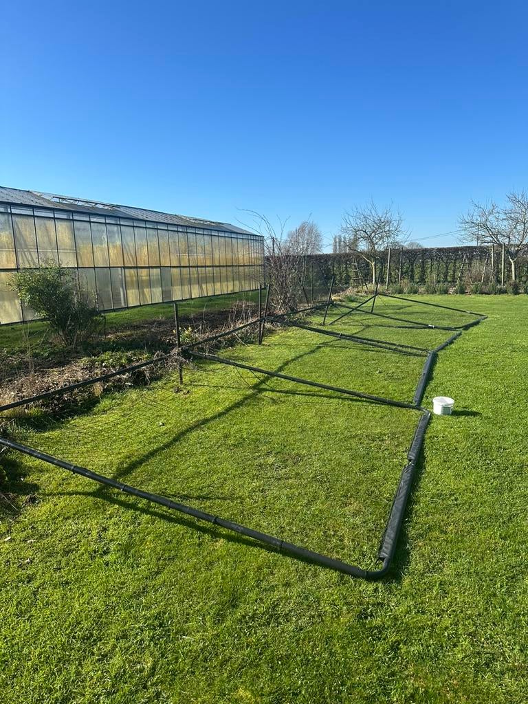 Ballenvanger voetbalnet totaal 12m, Tuin en Terras, Tuinhekken en Hekwerk, Ophalen, Gebruikt, Aluminium, Overige typen