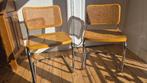 Lot de 2 chaises "style Cesca" - rotin & chrome - vintage, Maison & Meubles, Chaises, Deux, Enlèvement, Utilisé, Osier ou Rotin