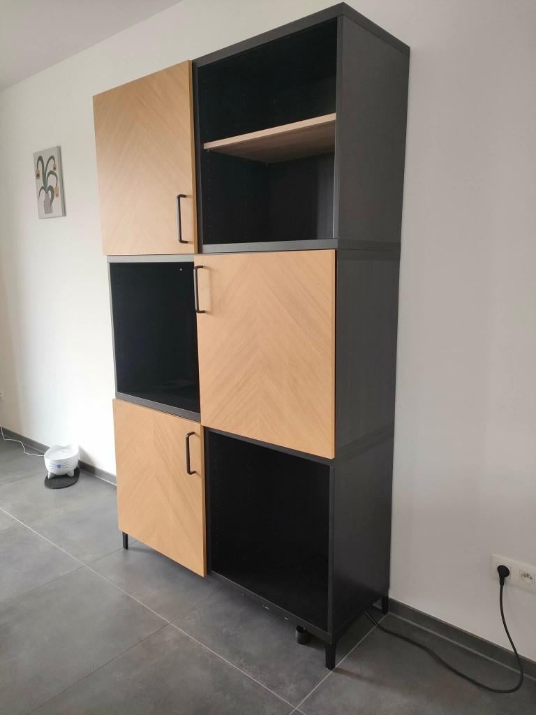 Bestå opbergkast - zwart met houtlook, 25 à 50 cm, Moins de 150 cm, Enlèvement, Utilisé