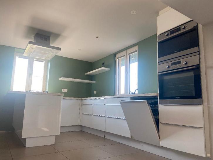 Witte moderne keuken, Huis en Inrichting, Keuken | Complete keukens, Gebruikt, U-keuken, Wit, Kunststof, Hoogglans of Gelakt, Ophalen