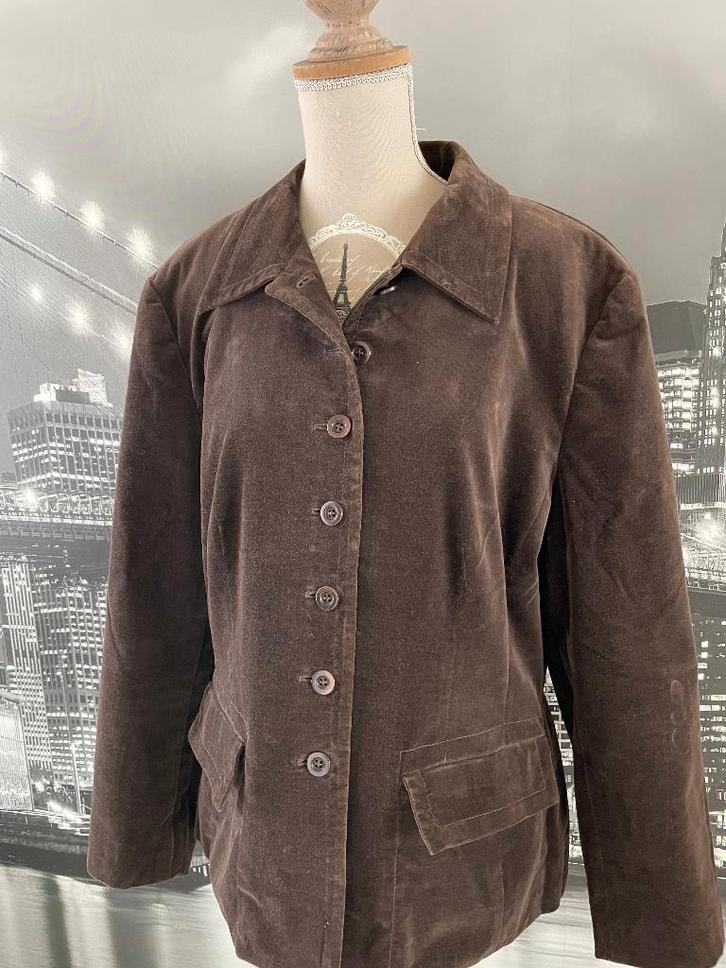 Blazer - merk Hucke - maat 42, Kleding | Dames, Jasjes, Kostuums en Pakken, Zo goed als nieuw, Jasje, Maat 42/44 (L), Bruin, Verzenden