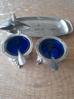 Ancien pot à moutarde et salière en métal argenté, Enlèvement ou Envoi